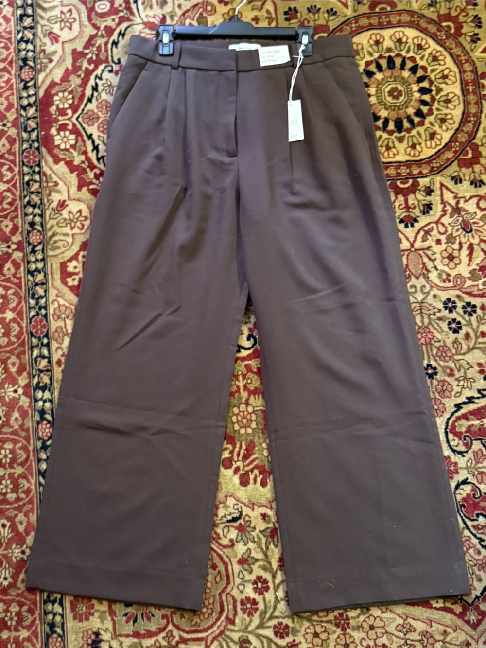 Abercrombie & Fitch Chocolate Brown Wide-Leg Trousers - 32 Short